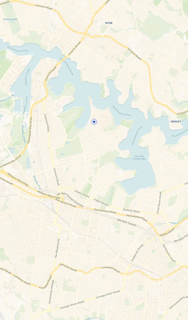 Map of the Mortlake service area and the surrounding suburbs we cover.
